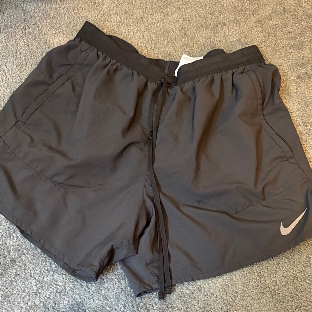 Men’s Nike Black Athletic Shorts with White Swoosh